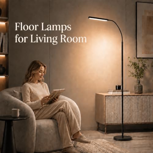 Wio-Mio Matte Black LED Floor Lamp 15W 1000LM Dimmable Stepless Control