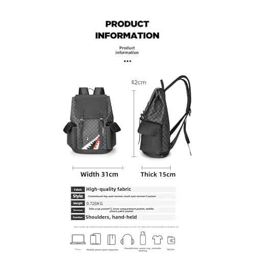 Black Leather Laptop Backpack Lightweight School Backpack Bookbag, Multi functional Business Travel Backpack (Black 2,ONE SIZE)