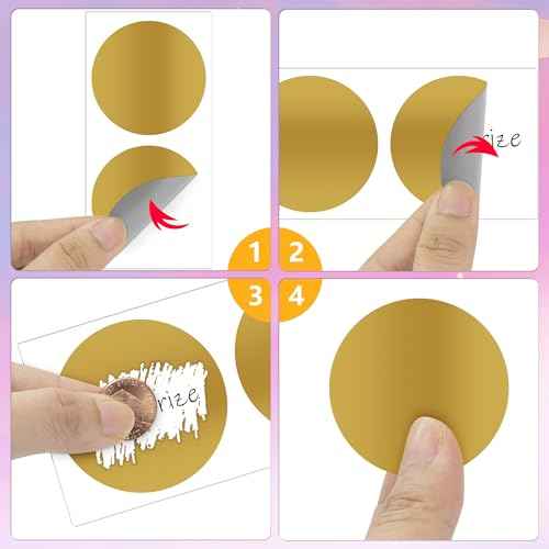 100 Pcs Scratch Off Stickers Sitckers 2 inches Round Self Adhesive Scratch Off Cards for Lottery Tickets, DIY, Raffle Card Games Creating (Gold) (1, Gold) (1, 2 inch)