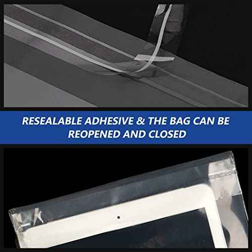 18" x 24" (100 Count) Self Seal Clear Poly Bags with Suffocation Warning for Packaging, Shipping, Clothing, Shirts & FBA - Resealable Adhesive