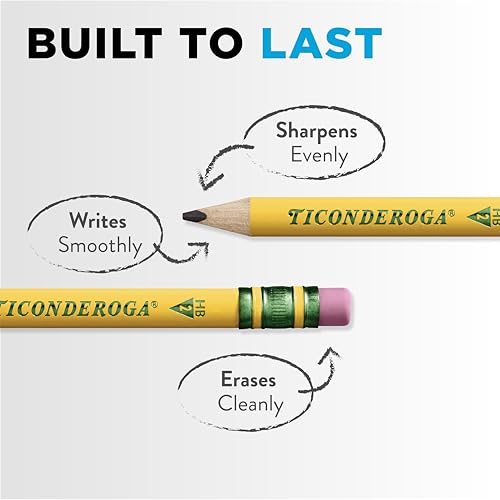 Ticonderoga My First Short Triangular #2 HB Kids Pencils - Safe, Easy Grip