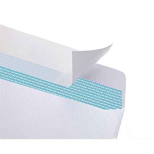 Aimoh 500#10 Security Self Seal Envelopes, Windowless, Premium Security Tint Pattern, Ultra Strong Quick Seal Closure, EnveGuard, Size 4-1/8 x 9-1/2", White, 24LB, 500 Count(34010)