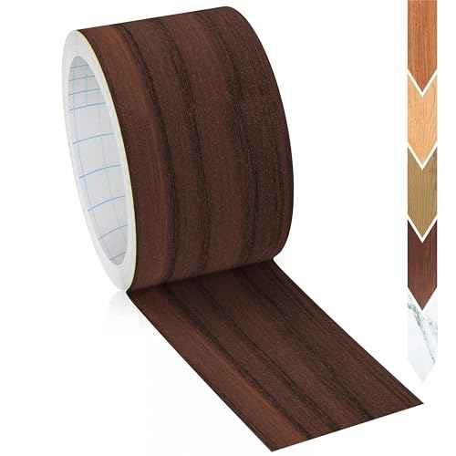 GSCIT Club Wood Grain Repair Tape, 2.4 inch X 100ft Self Adhesive Walnut Grain Repair Patch for Tables, Chairs, Baseboards, Doors, Windows, Floors, Handicraft DIY.