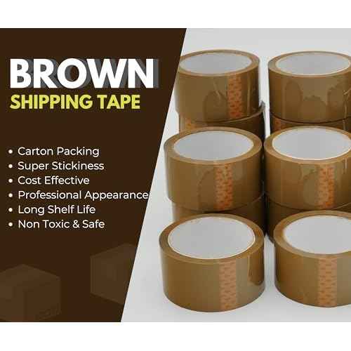 Brown Packing Tape ? Heavy Duty Brown Shipping Tape for Box Packaging & Moving ? 2.2mil Thick, 2-inch Wide Mailing Tape ? 36 Rolls (1980 Yards)