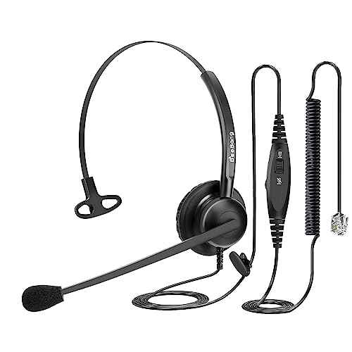 Phone Headset with Microphone Noise Cancelling & Mic Mute, RJ9 Telephone Headsets for Call Center Landline Deskphone, for Cisco Office Phones 7940 7942 7945 7960 7962 7965 7811 7821