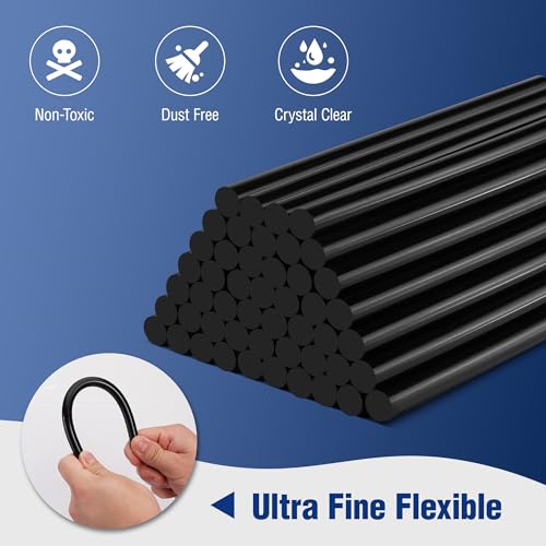 WORKPRO 50-Pack Full-Size 0.43" x 8" Black Hot Glue Sticks for Glue Guns