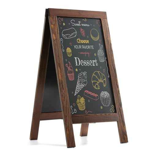 Sandwich Board 40"x20" Solid Pine Wood Rustic Brown,Chalk Board Sign Board,Sandwich Board Signs Outdoor, Chalkboard Easel,A Frame Chalkboard Sign