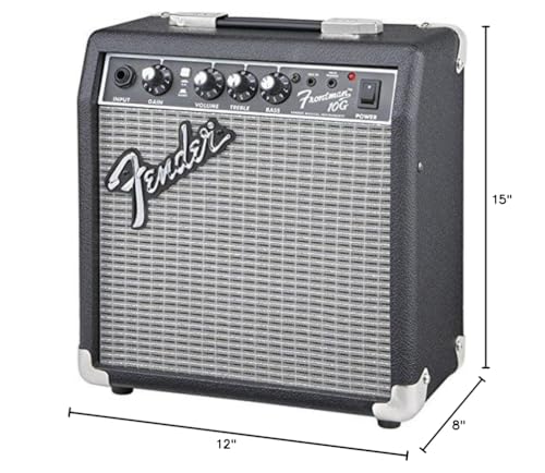 Fender Frontman 10G Guitar Combo Amplifier - Black Bundle with Cable and Austin Bazaar Exclusive 12-Pack Picks