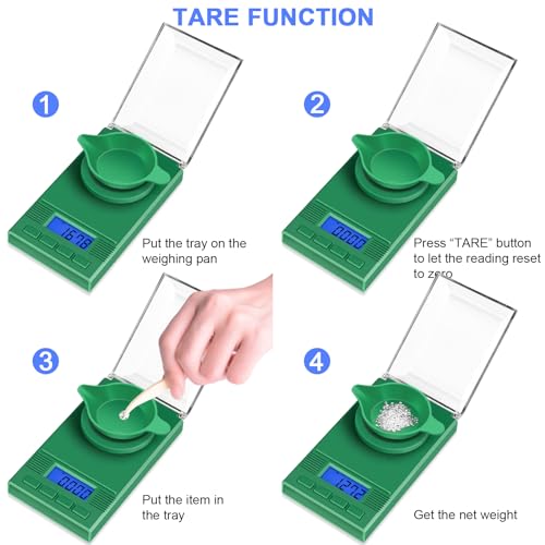 Fuzion Green Digital Milligram Scale 50g/0.001g Powder Measuring Kit