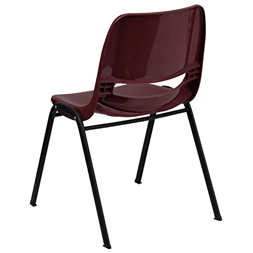 Flash Furniture HERCULES Series 880 lb. Capacity Burgundy Ergonomic Shell Stack Chair with Black Frame