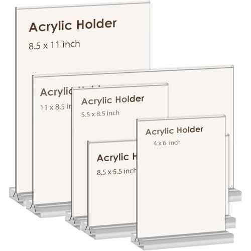 newnewshow 8.5x11 Clear Acrylic Sign Holder, Display Stand, Plastic Card Holder for Business, Office, Retail (2 Pack 8.5x11)