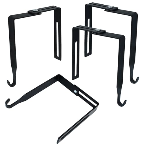 Vibedor 4 Pack Adjustable Cubicle Hangers Black Fits 1-3/8" to 3-1/2" Thick Partitions