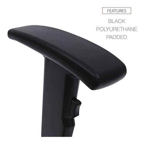 Alera ALE Height Adjustable T-Arms, Interval & Essentia Series Chairs/Stools, Black