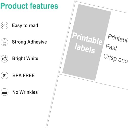 L LIKED Half Sheet Shipping Labels 2 per Sheet, 500 Sheets Printable 8.5" x 5.5" Sticker for Laser & Inkjet Printers Labels (1000 PCS Labels)