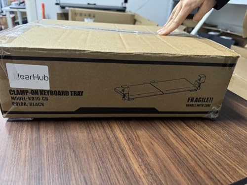 NearHub Large Keyboard Tray Under Desk Slide Out with Extra Sturdy C Clamp Mount System,26'' (30'' including Clamps) x11 Slide-Out Keyboard Drawer Under Desk for Typing,Keyboard Mouse Tray,Black