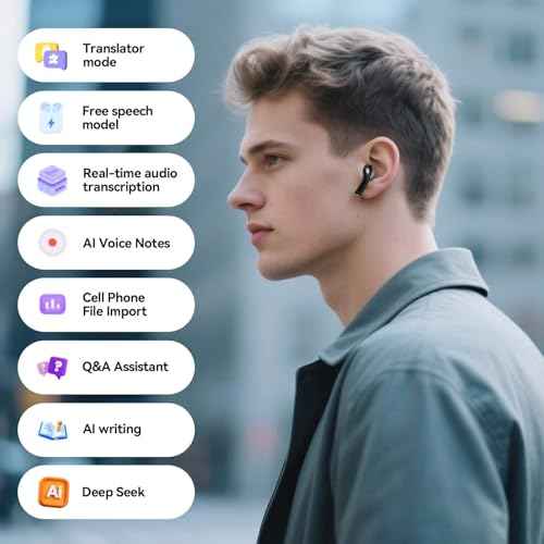 AI Translation Earbuds Real Time, Translatior Earbuds Supporting 144 Languages ??and Accents, Perfect for Travel, Business, Language Learning (Black)