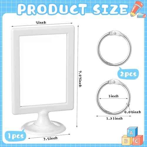 Geelin Mini Anchor Chart Holder 4 x 6 Inches Learning Card Stand Anchor Chart Storage Double Sided Card Display for Holding Alphabet Number Vocabulary Paper Organization Interactive Displays(12 Pcs)