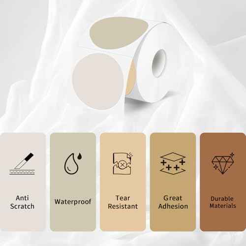 2 Inch Round Thermal Label Stickers, Circle Thermal Stickers Labels, Waterproof Direct Thermals Printer Label-300 Sheets/Autumn Colors