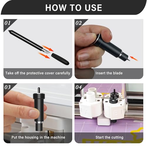 Deep Cut Blade & Housing for Cricut Maker & Explore 3, Air 2, One - 4 Pack