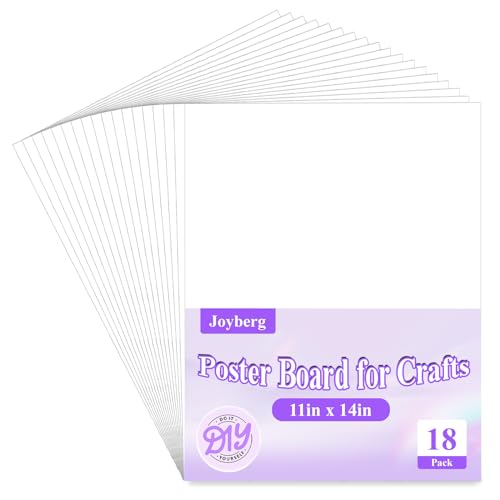 Joyberg 18-Pack White Poster Boards 11x14 Inches for Crafts & DIY Projects