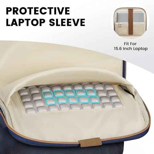 MATEIN Professional Backpack for Women, Slim Business Executive Work Backpack with USB-C Port & Accordion File Folder Fit 15.6 Inch Laptop, Water Resistant Personal Item Bag for Office Travel