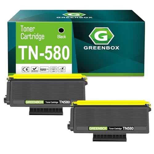 GREENBOX TN580 Black Toner Cartridge High Yield Replacment for Brother TN580 TN650 TN550 TN-620 Toner for HL-L2350DW HL-L2300D DCP-8065DN HL-5370DW HL-5250DN HL-5240 MFC-8860DN Printer, 2 Pack