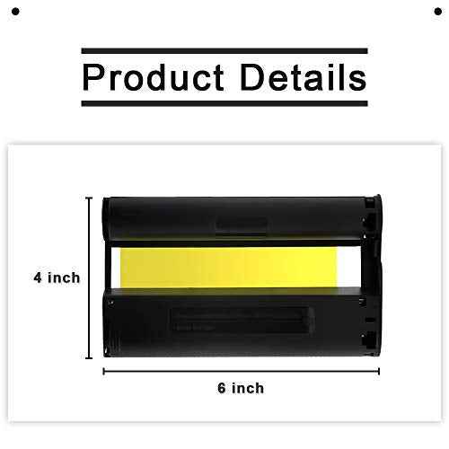Pristar 4 Pack Compatible Canon Selphy Ink Cartridges Replacement for KP-108IN KP108 Color Ink Cassette for Canon Selphy CP1500 CP1300 CP1200 CP910 CP900 Wireless Compact Photo Printer (Without Paper)