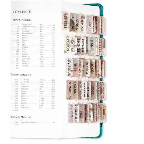 Laminated Bible Tabs for Women & Men - Large Print Tabs for Study Bibles, Boho Theme for Easy Navigation and Quick Reference - Easy-to-Read and Apply Tabs for All Ages