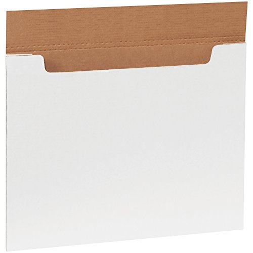 Boxes Fast BFM201614 Jumbo White Fold-Over Cardboard Mailers, 20 x 16 x 1/4 Inches, Easy Fold Mailers, Corrugated Die-Cut Shipping Boxes, Multi-Depth, Large White Mailing Boxes (Pack of 20)