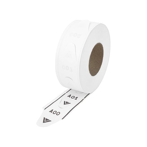 5 Rolls of 2-Digit Turn-O-Matic T80 White Take a Number Tickets for D80 Ticket Dispenser - 2000/roll