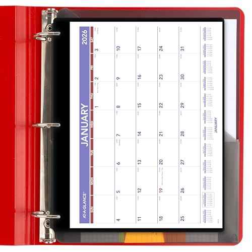 AT-A-GLANCE 2026 Wall & Desk Calendar, 11" x 8", Small, Clear Cover and Vinyl Holder (SK80026)