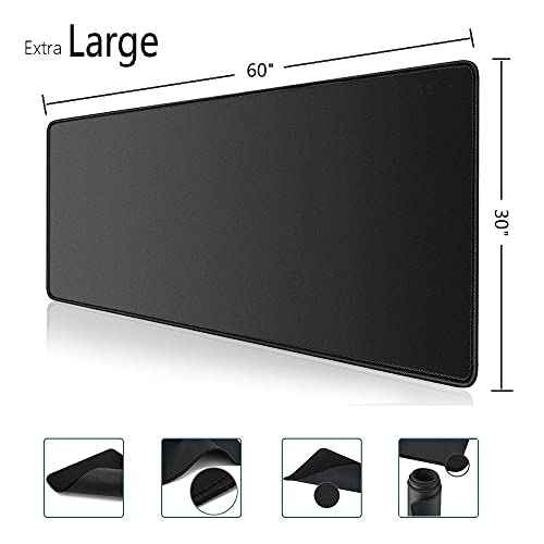 [60" x 30"] Extra-Large Mouse Pads, Gaming mat - Enhance Gaming Experience with The Massive Battle mat, Waterproof, Easy-Clean, and Lint-Free, Desk mat Perfect for PC Game Tables (Black, 4XL)