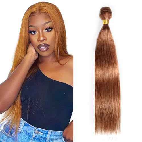 #30 Brown Bundles Straight Bundles Human Hair 30 Inch Light Brown Straight Bundle Unprocessed Brazilian Virgin Weave Hair 1 Bundle 50 Gram Per Bundle