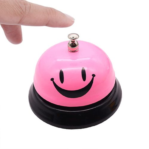Huqqi 2 Pack Call Bell Desk Bell, Bar Counter Top Service Call Bell Ring Reception for Hotel Counter Restaurant Office School, Wedding Events Bell(Pink)