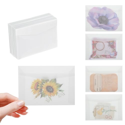 60 Pack Self-Sealing Vellum Envelopes for Seeds Coins & Gifts, 2.75x3.94 Inches