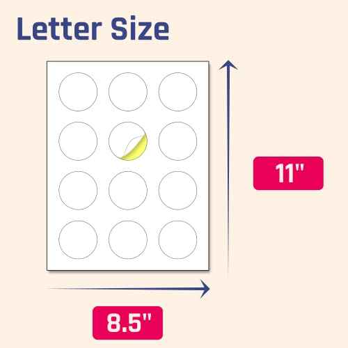 2" Round Matte White Sticker Label, Laser/Inkjet Printing - Letter Size, 200 Sheets