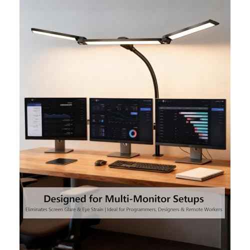 Architect Clamp Lamp - Adjustable LED Desk Light with 3 Color Temperatures, 10 Brightness Levels, Eye-Caring Task Lighting for Office, Studio, Drawing Table