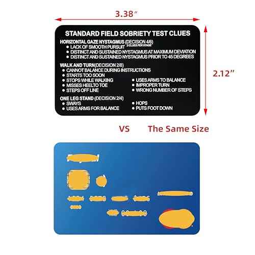 SFST Thick Card Standardized Field Sobriety Test, Black Metal Bend-Resistant SFST Card with Clues, SFST Instruction Police Law Enforcement Gifts (HVBR-EN-BLK-1P)