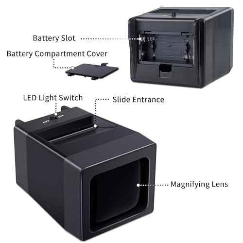 35mm Slide Viewer, 2X Magnification Slide Viewer for Viewing 35mm Slides, Slide Projector for Old Slides (2AAA Batteries Included)