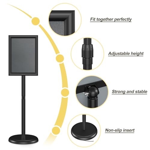 Relx Sign Holder Floor Stand Black 8.5x11 Inch Adjustable Signage Display