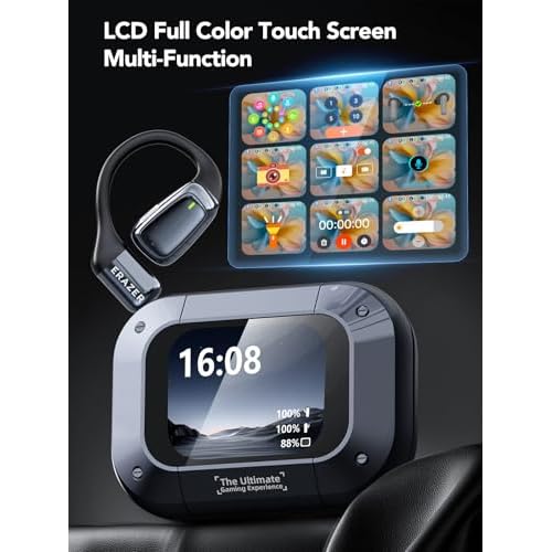 AI Translation Earbuds Real Time, Language Translator Earbuds with LCD Touch Screen, Translation Headphones 3-in-1 Device Supports 135 Languages for Travel & Business, Compatible with iOS & Android