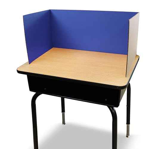 Flipside Products 12¡±x 48¡± Blue Study Carrel, Privacy Boards, Student Privacy and Focus Booth for The Classroom, Desk Divider Cubby for Tests, Made in USA - 24 Pack