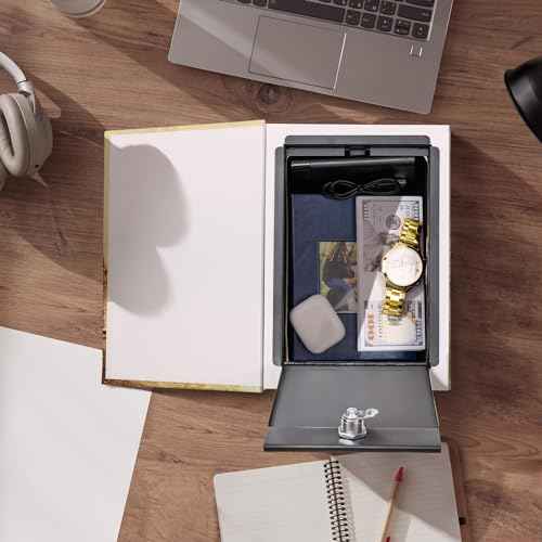 Barska Portable Diversion Dual Book Safe Concealed Lock Box for Secure and Discreet Hidden Storage of Valuables and Personal Items