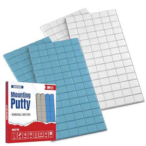 GH1200 384 Pcs Sticky Tack - Poster Putty for Walls no Damage with Strong Adhesive to Hang Pictures, Posters & Decorations Reusable & Removable