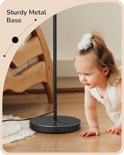 EDISHINE Black Modern Floor Lamp 64.7" Arc Standing Lamp for Living Room