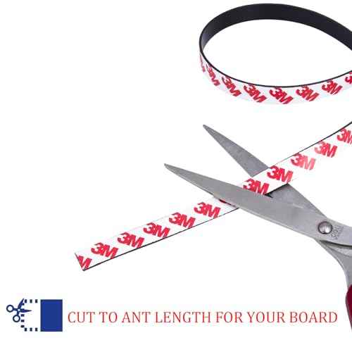 Magnetic Tape Strip Roll with 3M Adhesive Backing, (0.5in Wide x10ft Long) Flexible Sticky Magnet Tape Strips for Kitchen, Garage Whiteboards Fridge DIY Organization
