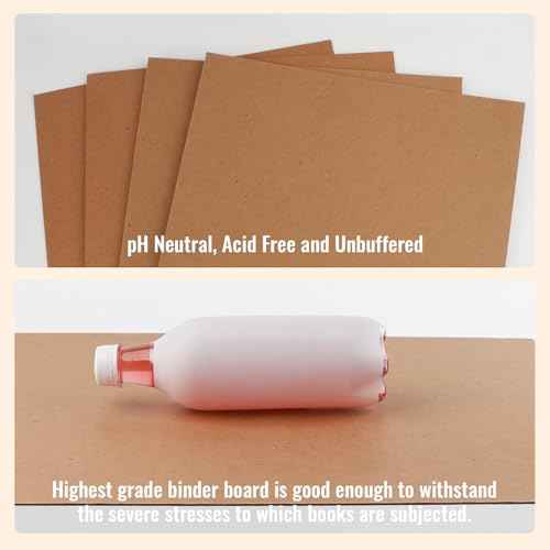 Lineco Neutral pH Binder Board. Acid-Free Unbuffered 100 PT (.098") 15''x20.5''. Pack of 4. Chipboard, Bookboard, Bookbinding, Framing, Book Cover, Boxes, Slipcase, DIY, Bulletin Boards.