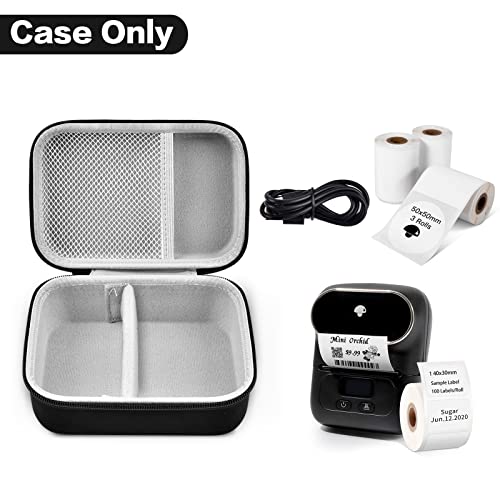 Case Compatible with Phomemo M110 Label Maker - Portable Mini Bluetooth Thermal Label Maker Carrying Storage Bag for Printer Labels, USB Cable and Accessories Black (Box Only)