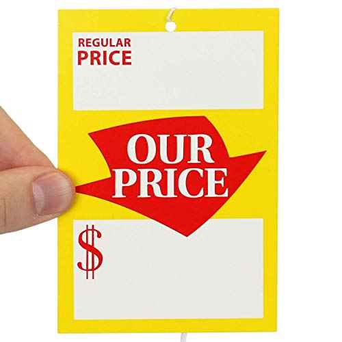 SmartSign Pack of 250 Regular and Special Price Tags with Strings | 3.25" x 5", 12 pt Cardstock, Write-On