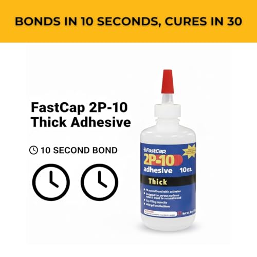 FastCap 2P-10 Thick Super Glue Adhesive for Small Items - All Purpose Application - 4000 PSI Tensile & Sheer - 10 oz. - 80115